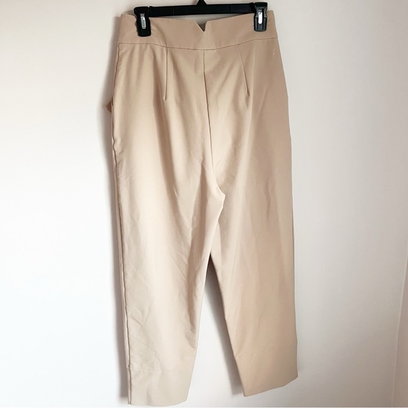 ADAY Portfolio Pants High Waisted Tapered Trousers in Latte Light Tan - Picture 3 of 12